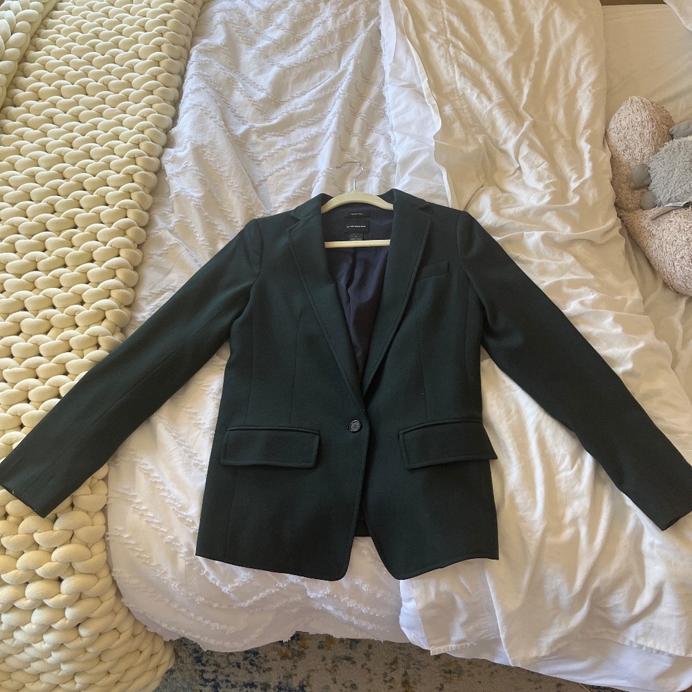 Dark Green Italian Wool Club Monaco Blazer
